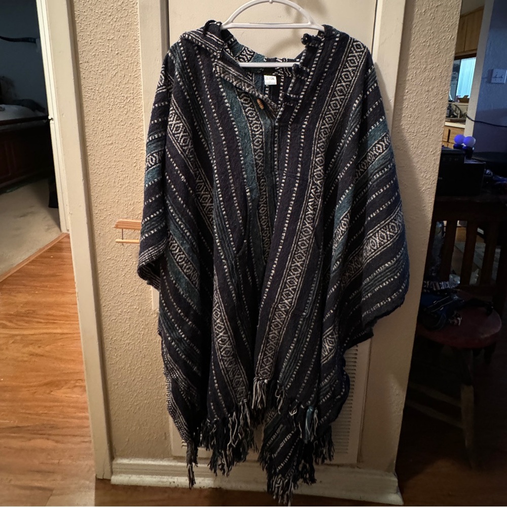 Pure Cotton Brushed Baja Hooded Poncho❤️🔥 - Picture 4 of 8